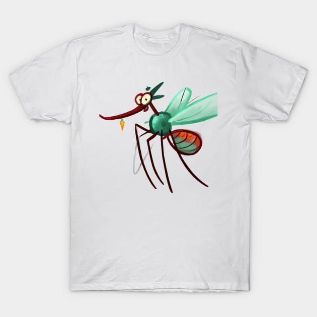 Cute Mosquito Drawing T-Shirt by Play Zoo